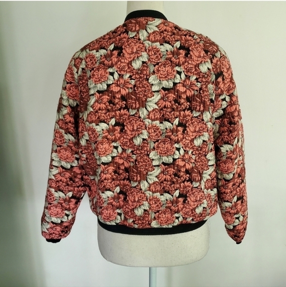 Sandro "Evora" Floral Jacquard Bomber Jacket - Picture 6 of 11